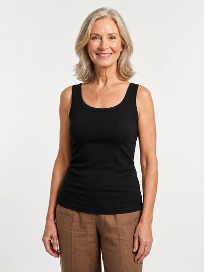 Black Scoop-Neck Bra Tank