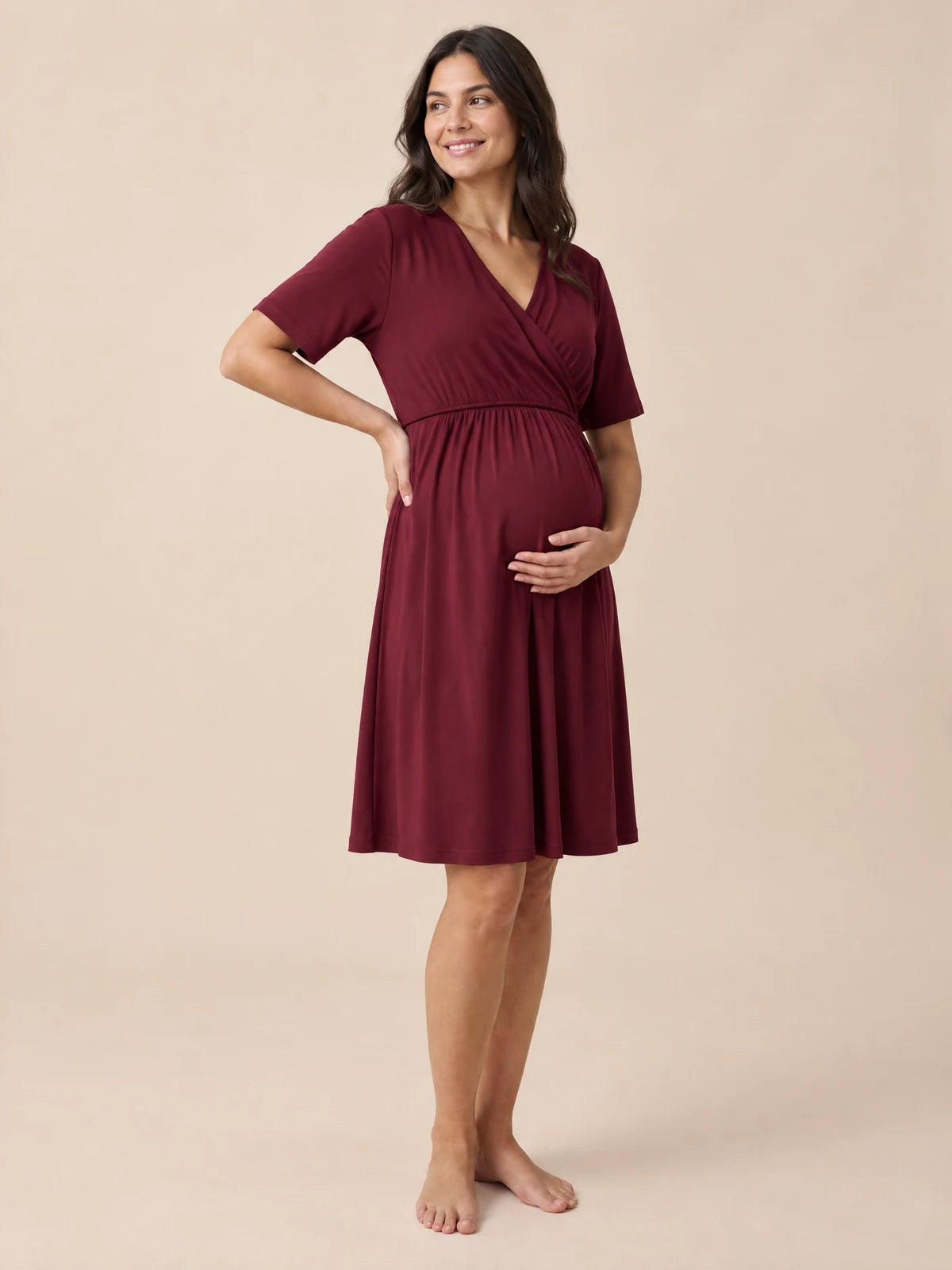 Luna gown in wine red
