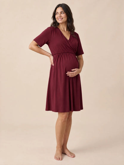 Luna gown in wine red
