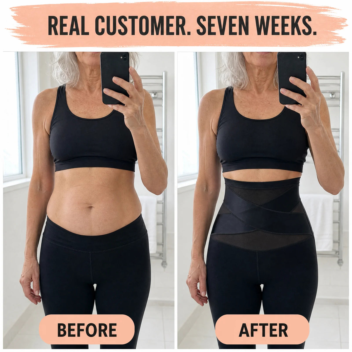 Real customer, seven weeks - before and after
