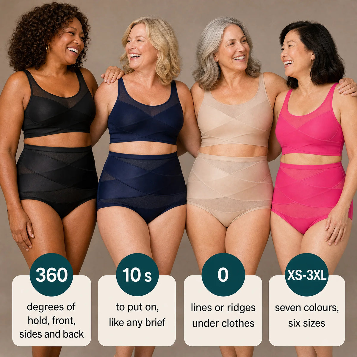 Four colours, four women, one 360 degree hold