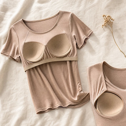 Modal bra tee flat lay detail