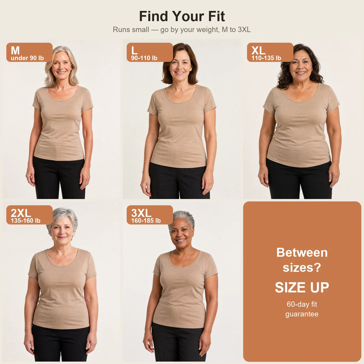 Find your fit M to 3XL