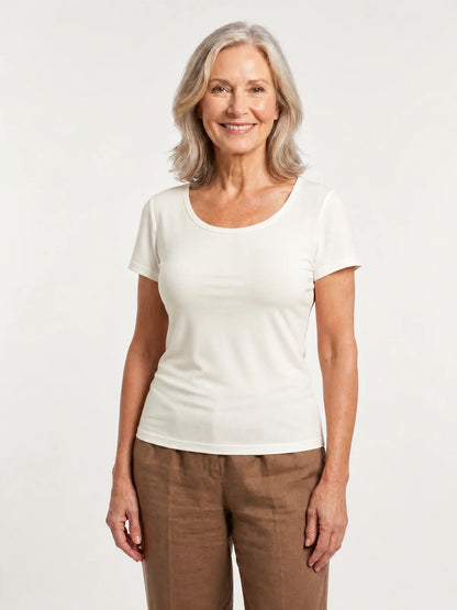 White Front-Support Bra Tee