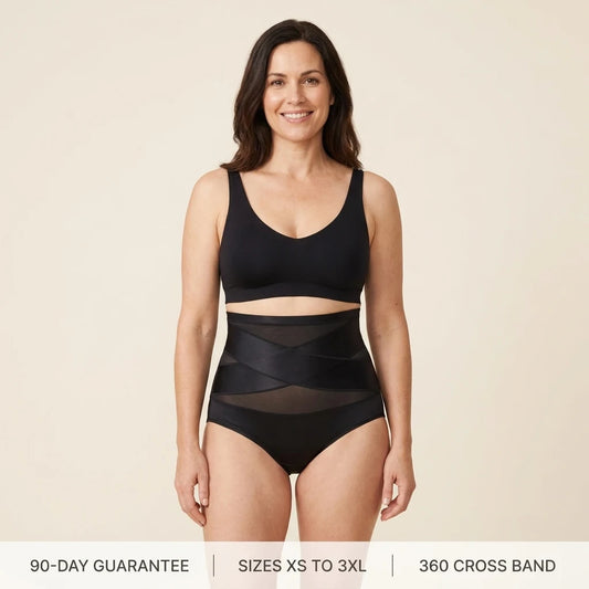90-day guarantee, sizes XS to 3XL, 360 degree cross band