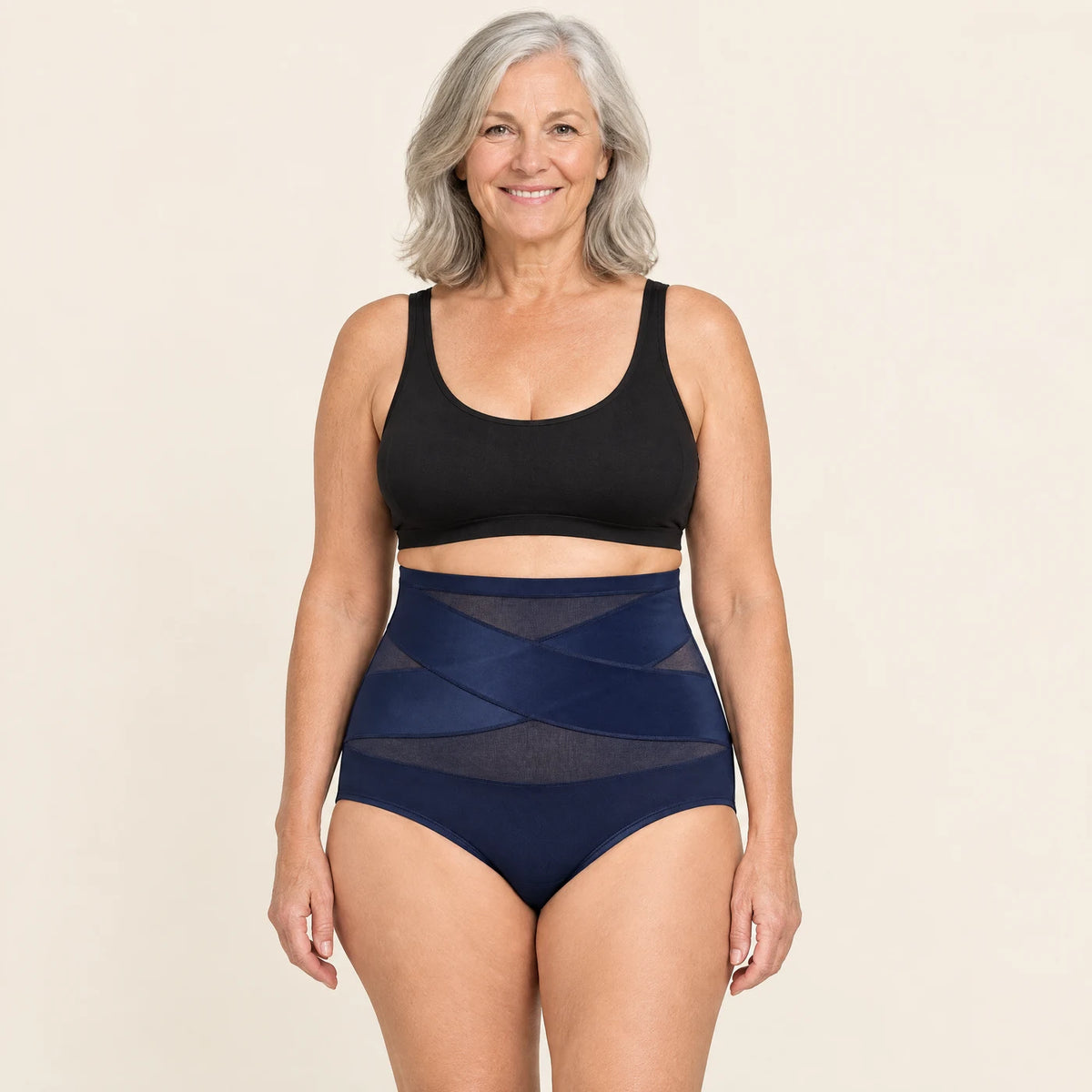 Navy Blue Sculpt Brief - worn