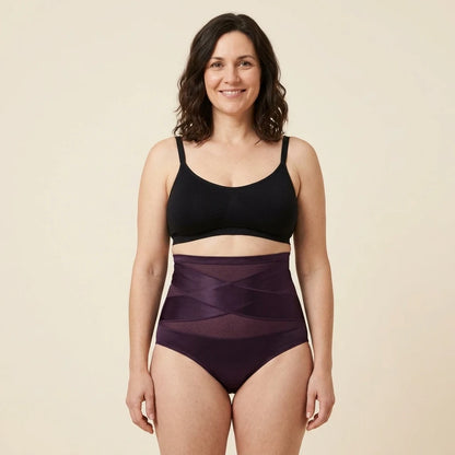 Dark Purple Post-Partum Brief - worn
