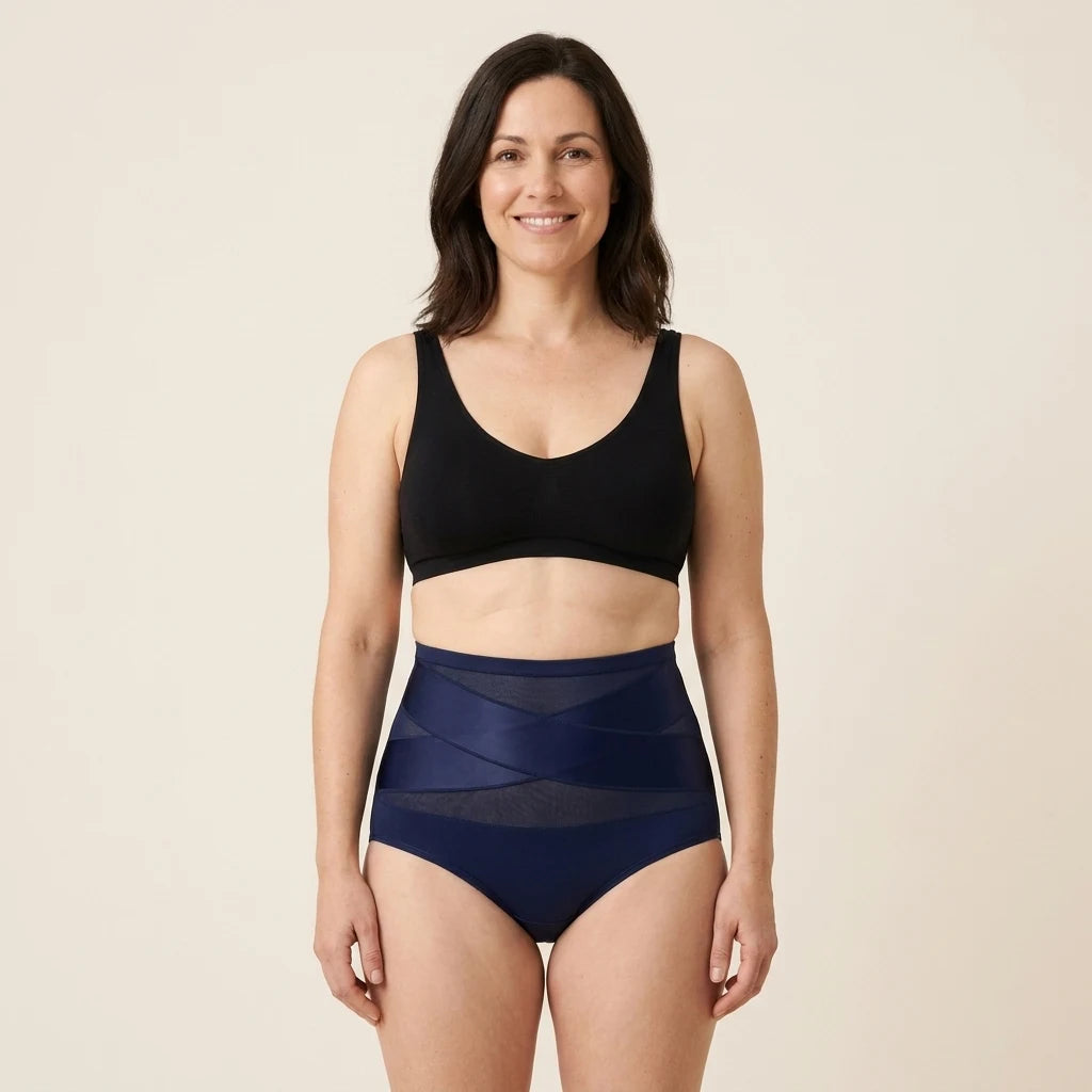 Navy Blue Post-Partum Brief - worn